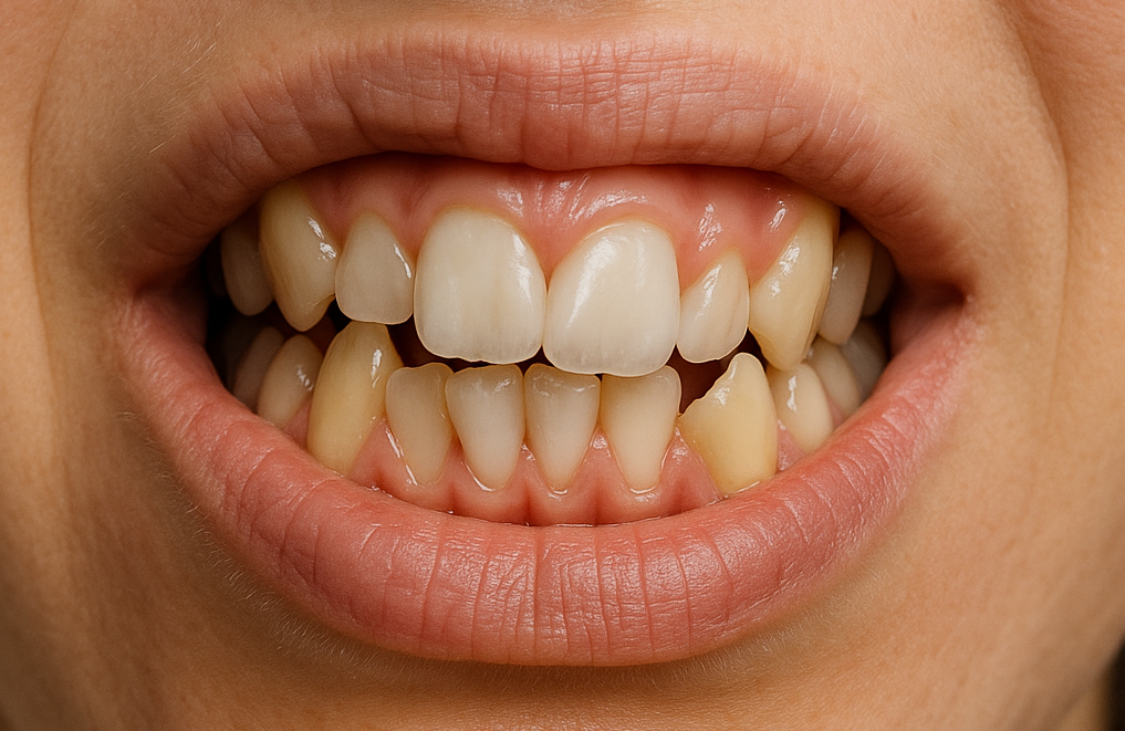 Comparación de sonrisa antes y después de tratamiento de ortodoncia dental en coslada